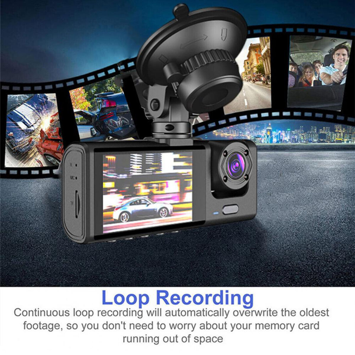 1080P Dual Lens Car Dash Cam Recorder G Sensor DVR Front And Rear Camera Video