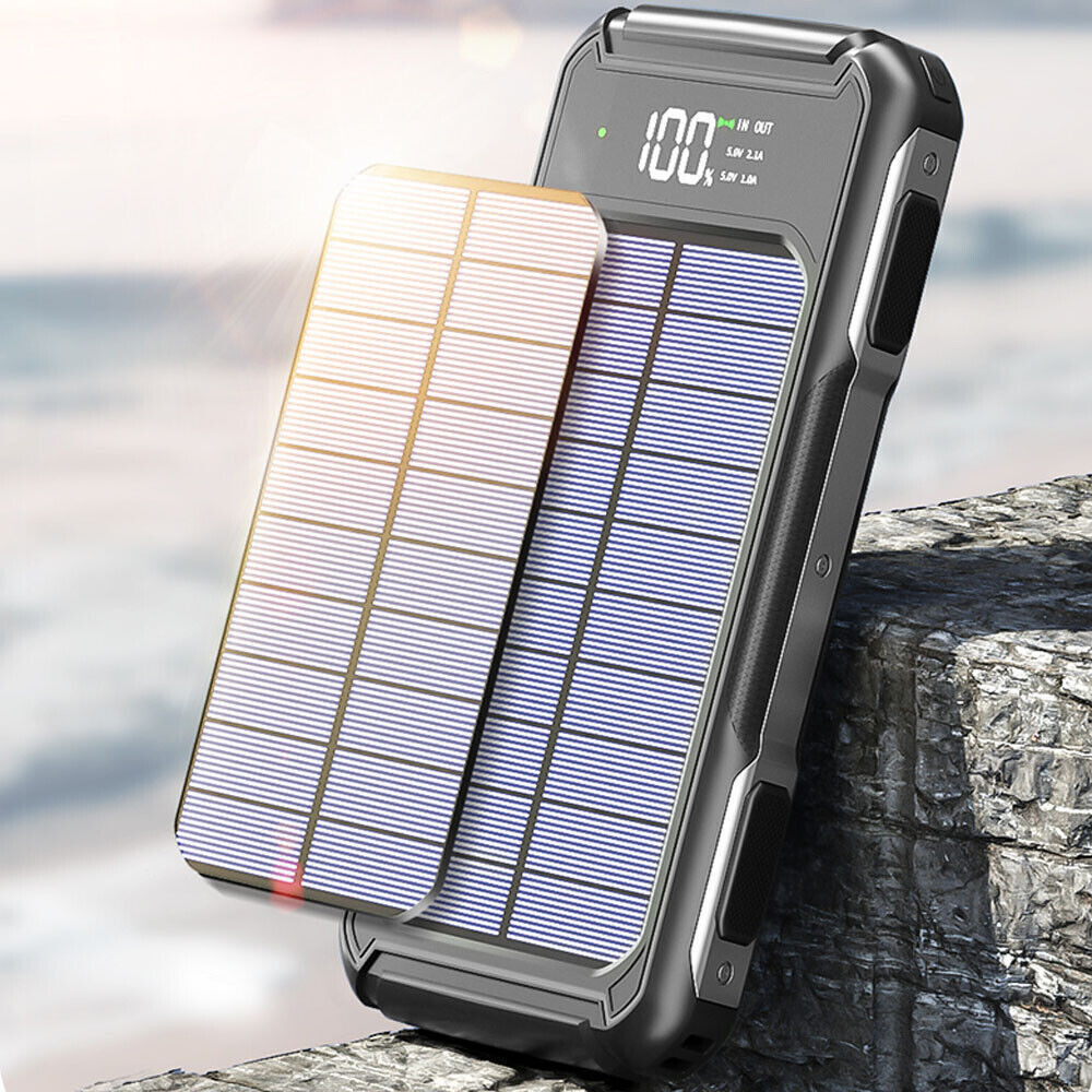 Solar Power Bank 20000mAh 4 USB Backup External Battery Charger For Cell Phone