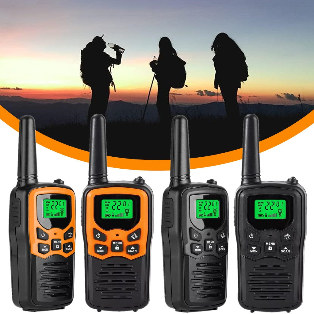 2Pcs Walkie Talkies Electronic Long Range Walky Talky 8km UHF Backlit LCD NEW